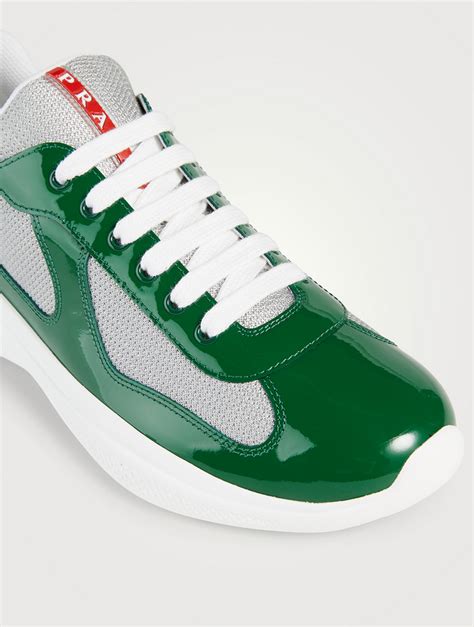 prada white and green runners|Prada shoes.